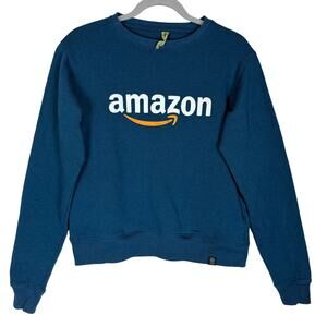 Amazon Econscious Sweatshirt Women XS Blue Cotton Pockets Long Sleeve Pullover
